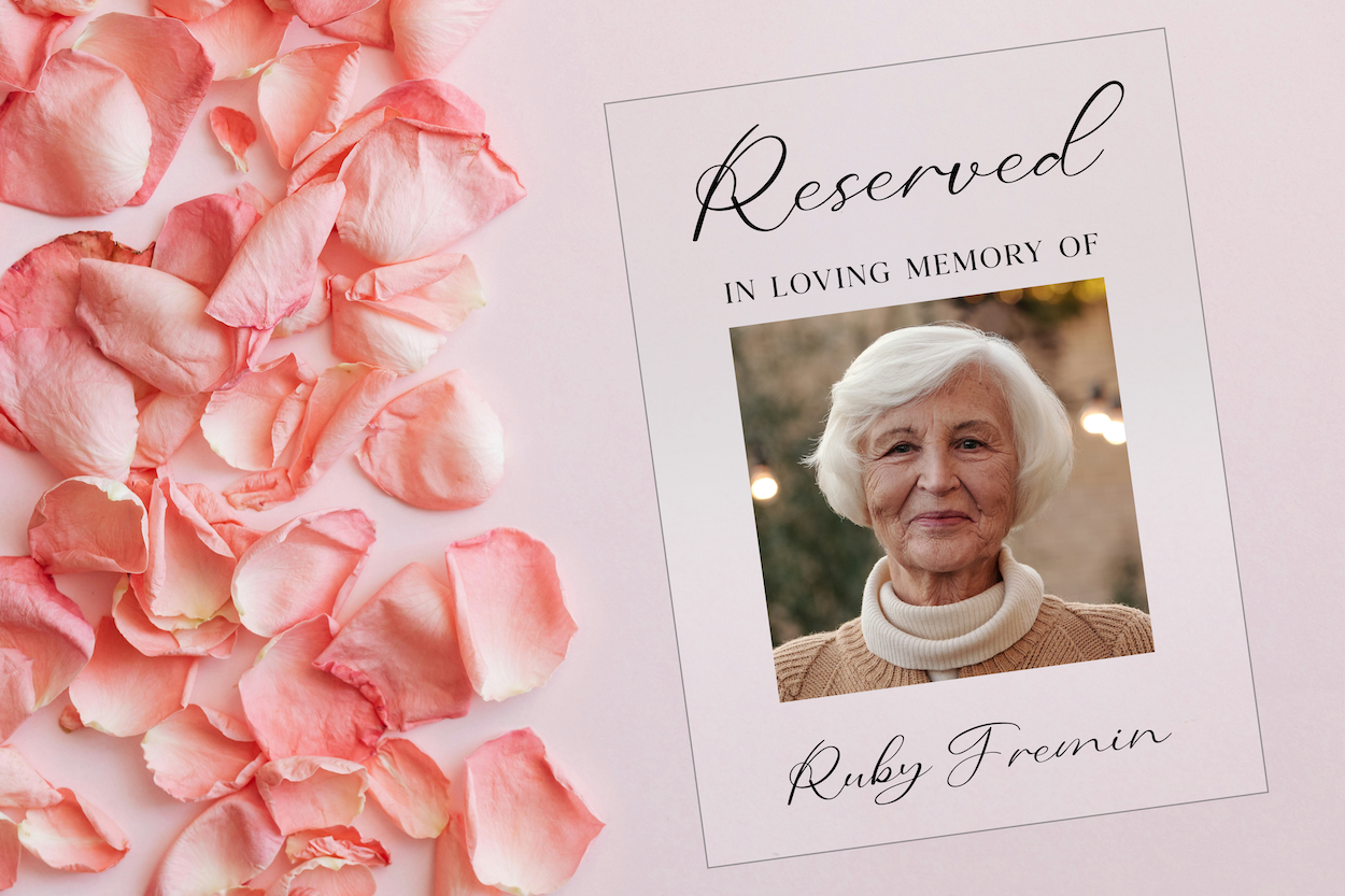 Memorial Chair Reservation Acrylic Sign 12x18"