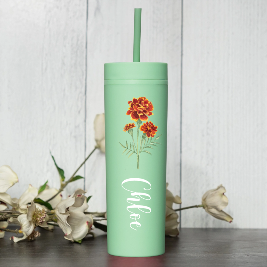 Customized 16oz. Acrylic Flower Tumbler