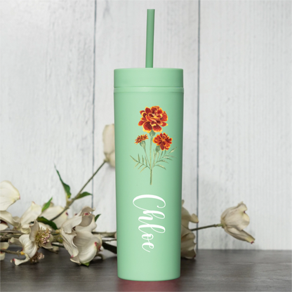 Customized 16oz. Acrylic Flower Tumbler