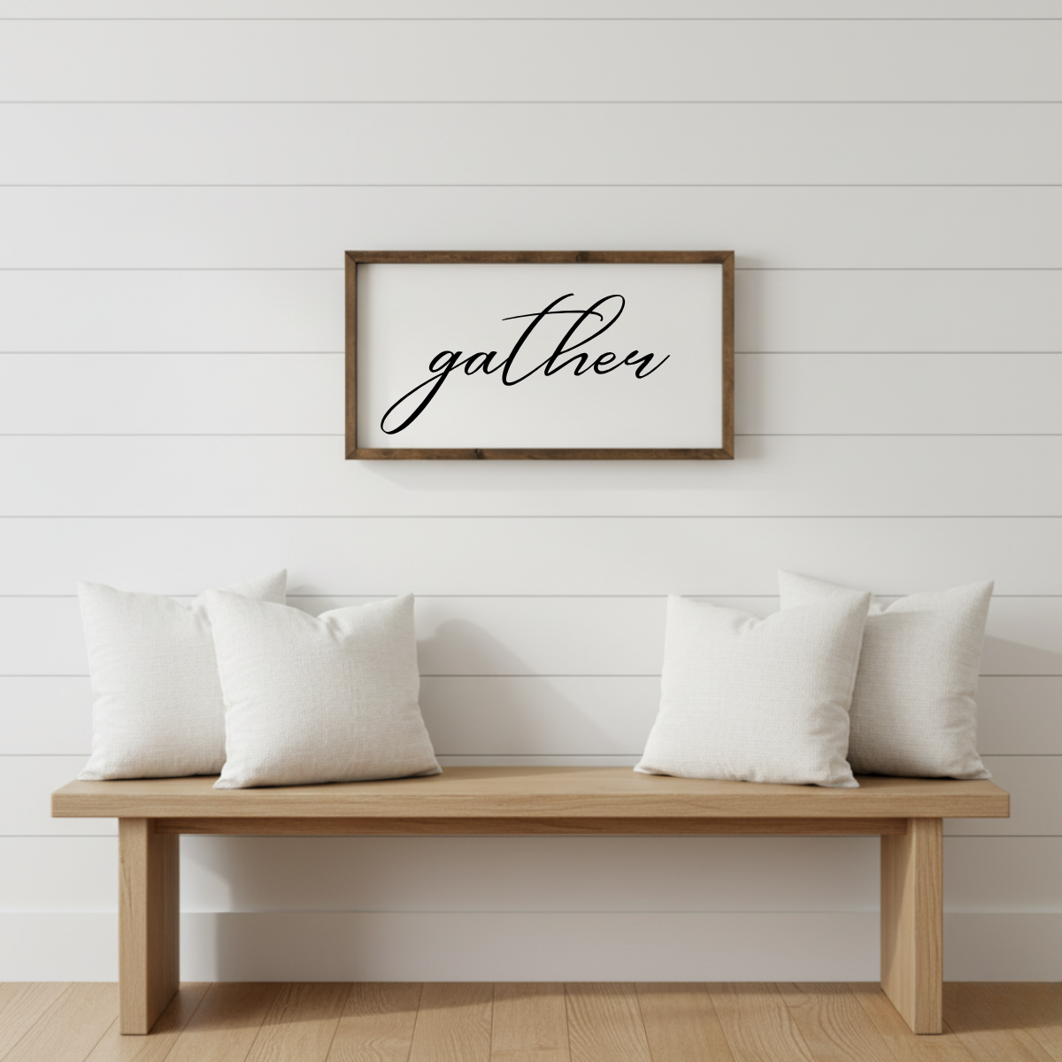 Gather Wood Framed Sign