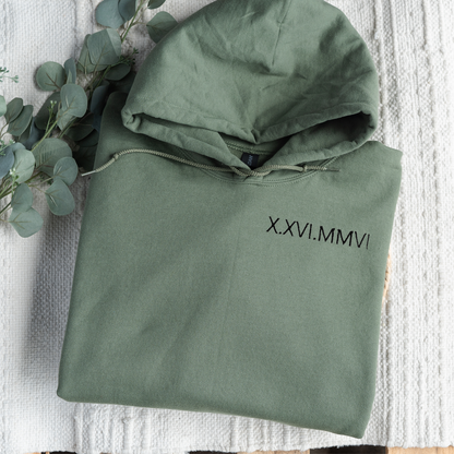 Customized Roman Numeral Hoodie
