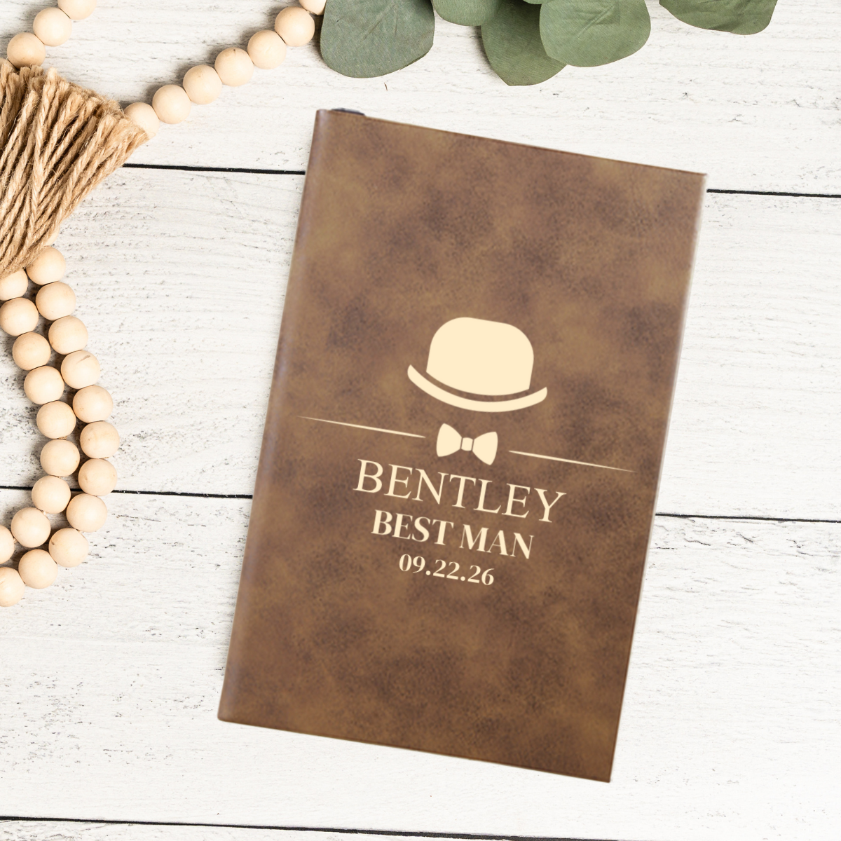 Customized Leather Journal - Groomsmen, Bridesmaids, Best Man