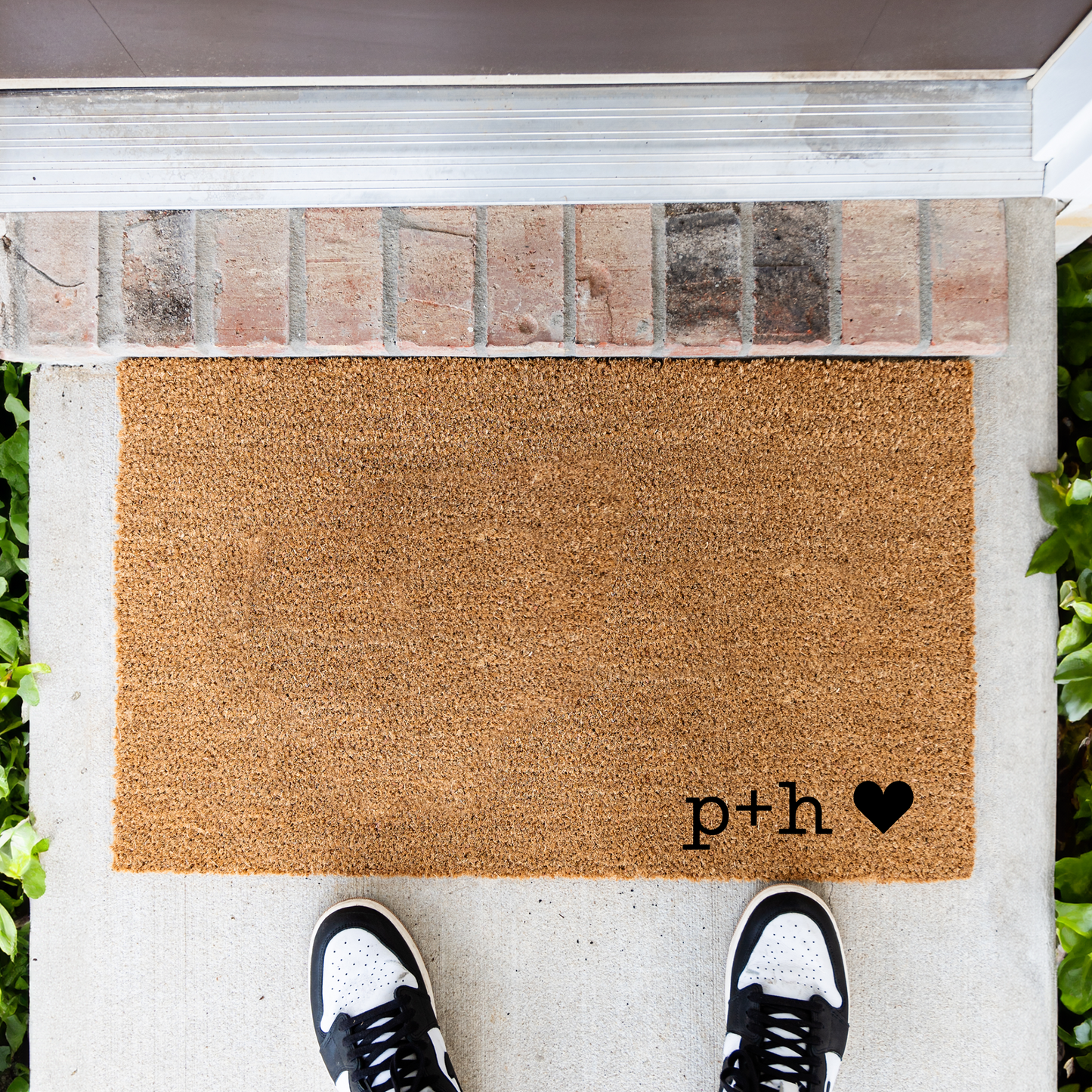 Customized Initials + Heart Doormat