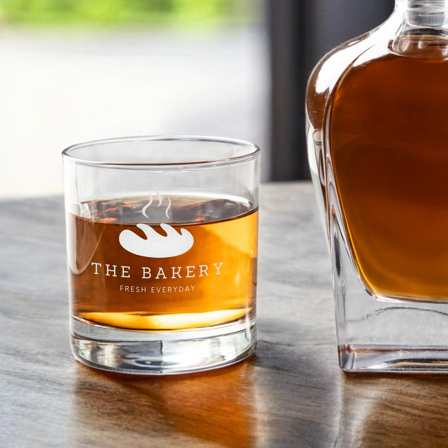 Engraved Whiskey Glass with Custom Logo