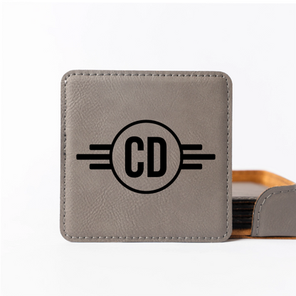Customized Grey Square Coaster Set