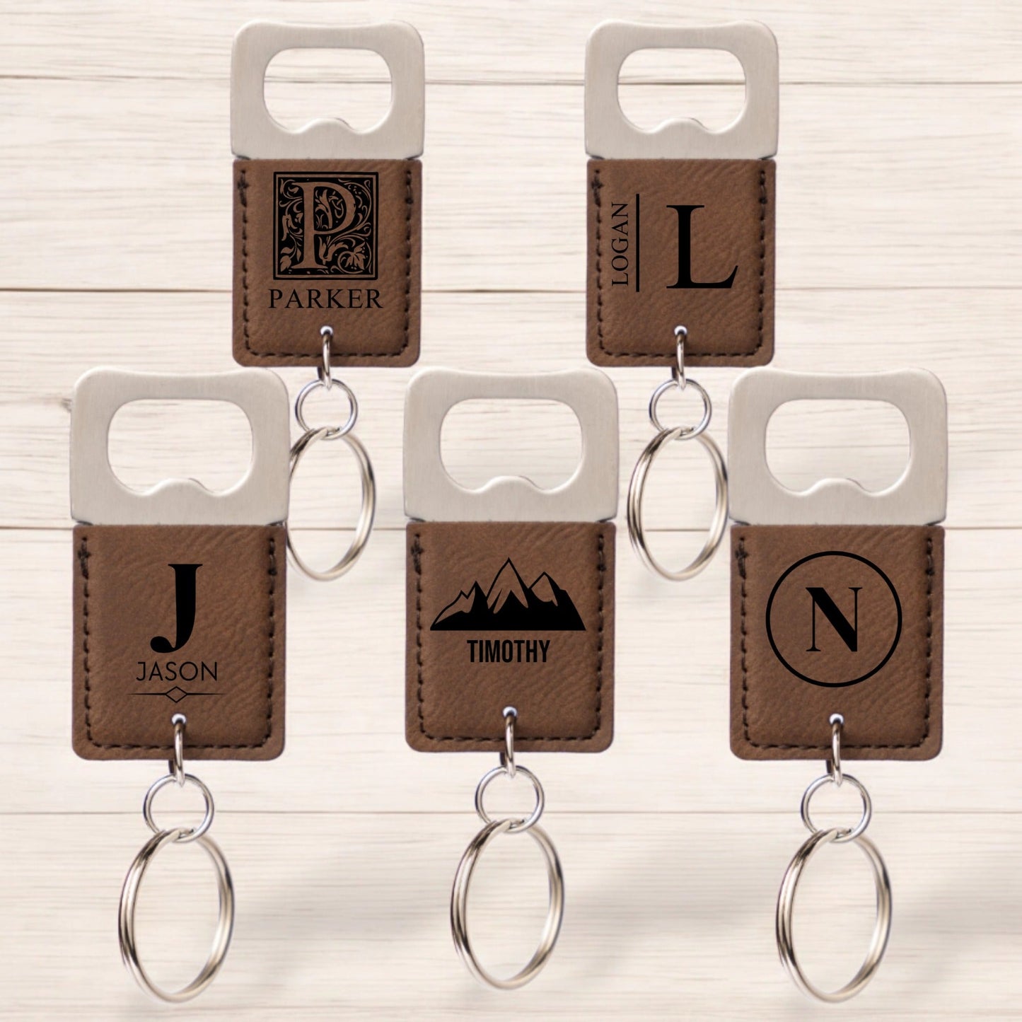 Set of 5 Personalized Keychain Bottle Openers