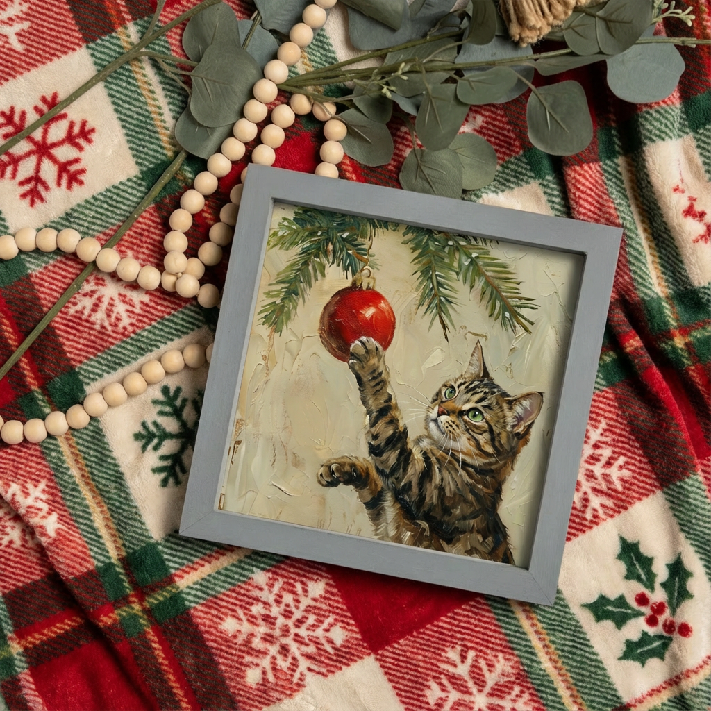 Christmas Cat Framed Print