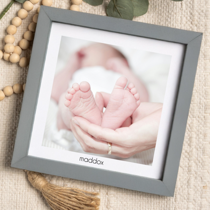 Custom Square Framed Wood Photo Print – Custom Picture with Optional Text