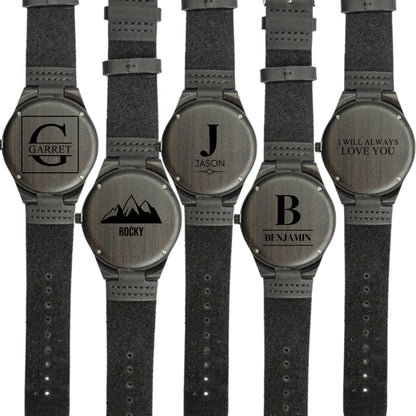 Customized Dark Brown Wooden Watch Set of 5