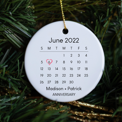 Customized Milestone Calendar Ceramic Ornament