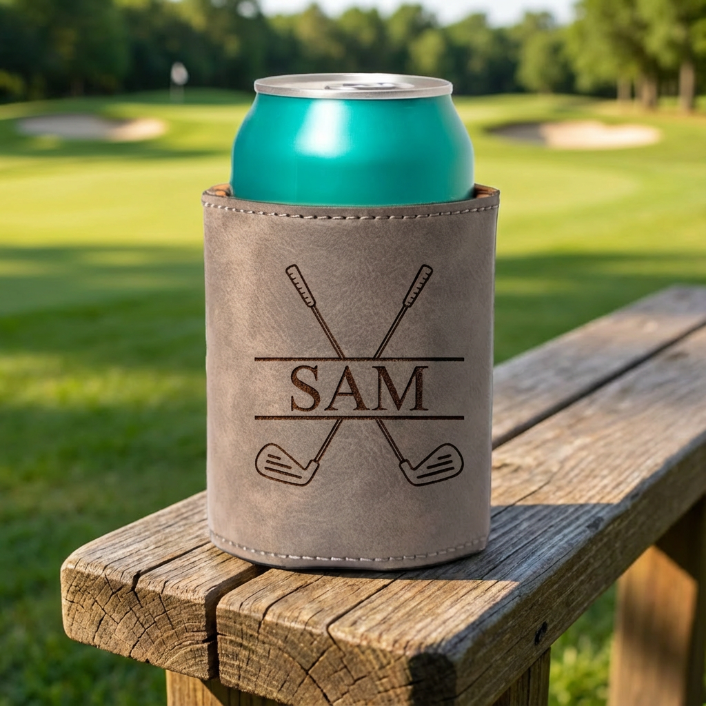 Customized Leather Golf Can Coolers