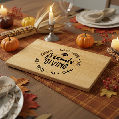 Bamboo Custom Cutting Board Friendsgiving