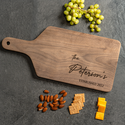 Personalized Large Paddle Cutting Boards - Family Name