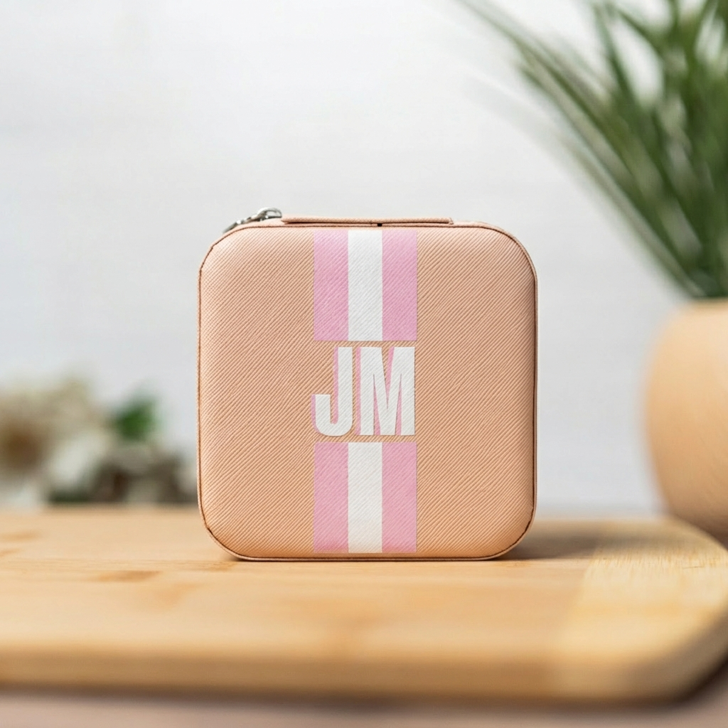 Shadow Monogram Customizable Jewelry Travel Case