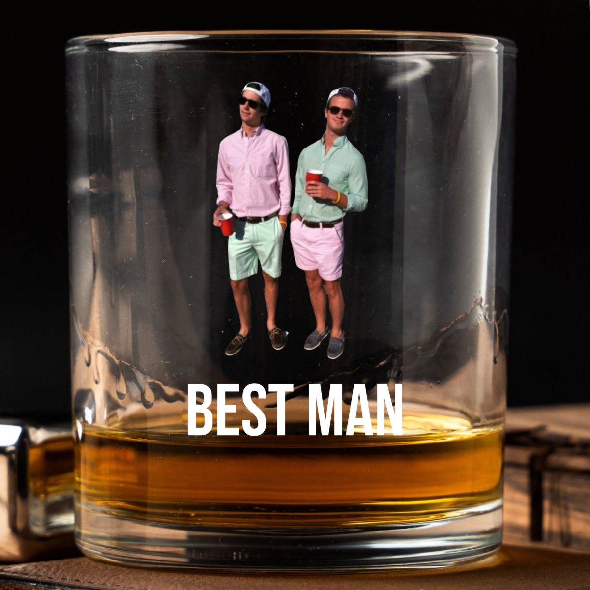 Customized Groomsmen Photo Whiskey Glasses