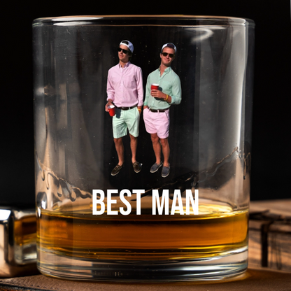 Customized Groomsmen Photo Whiskey Glasses