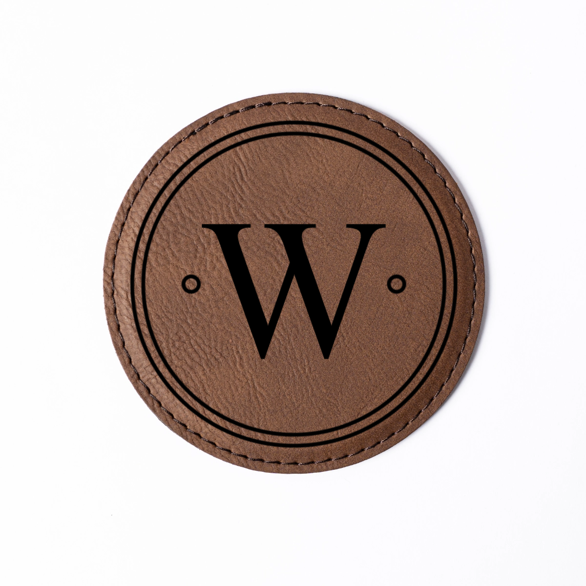 Customized Dark Brown Leather Round Coaster Set - Signature Designs