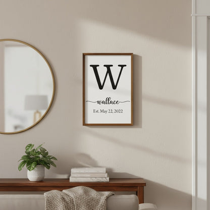 Customized Family Name Sign with Initial