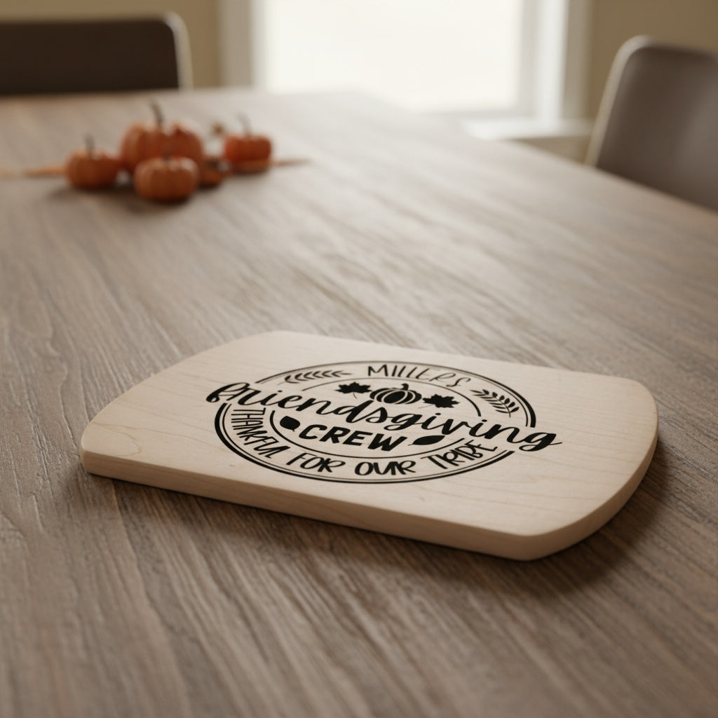 Friendsgiving Custom Thin Oval Cutting Boards