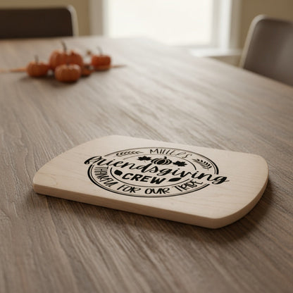Friendsgiving Custom Thin Oval Cutting Boards