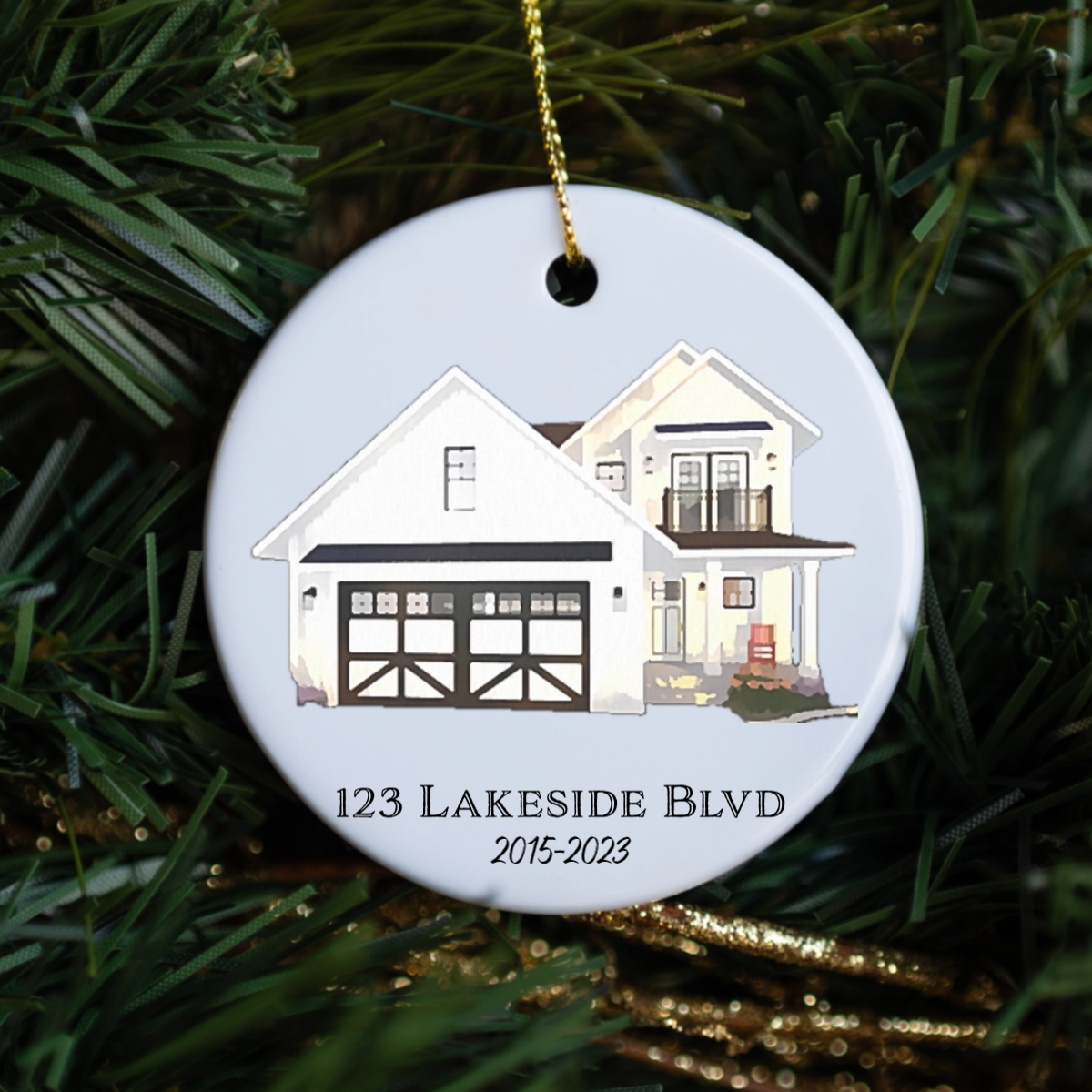 Customized Watercolor House Ornament