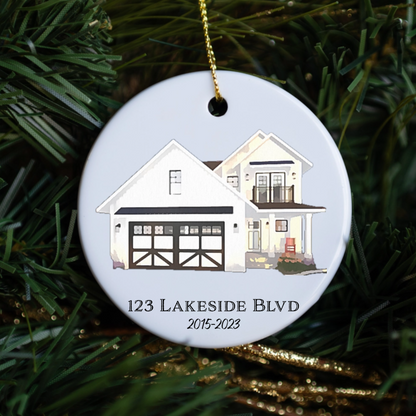 Customized Watercolor House Ornament