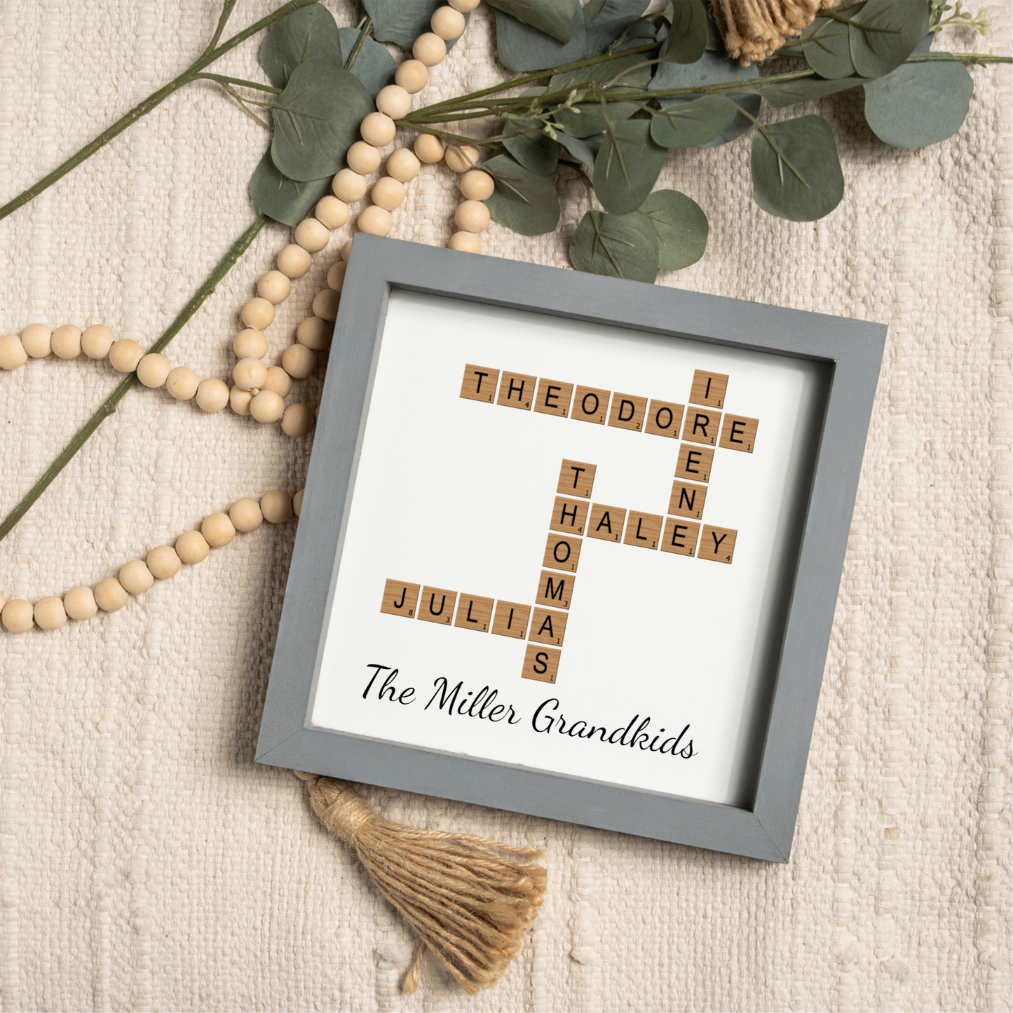 Customized Grandparents Crossword Puzzle Sign
