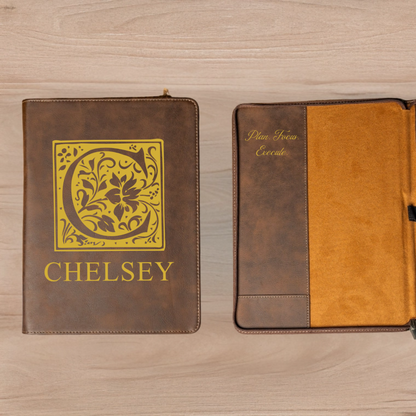 Customized Leather Portfolios - Black & Rustic