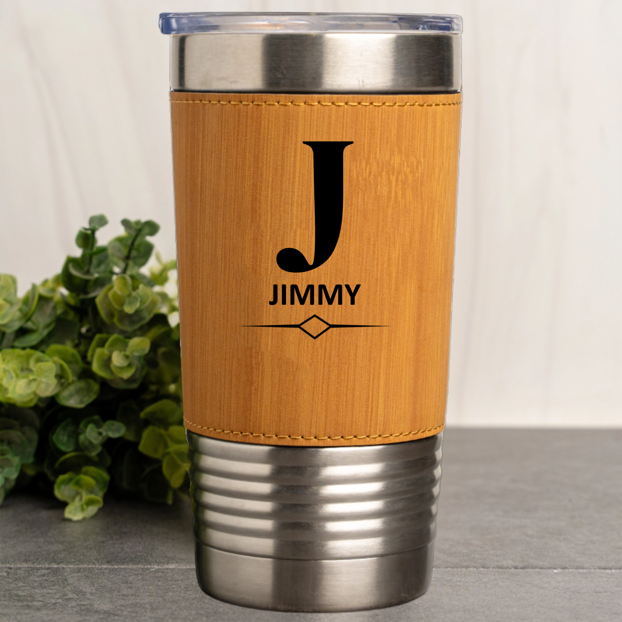 Customized Leather Wrapped Tumblers