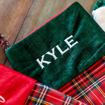 Velvet Embroidered Christmas Stockings