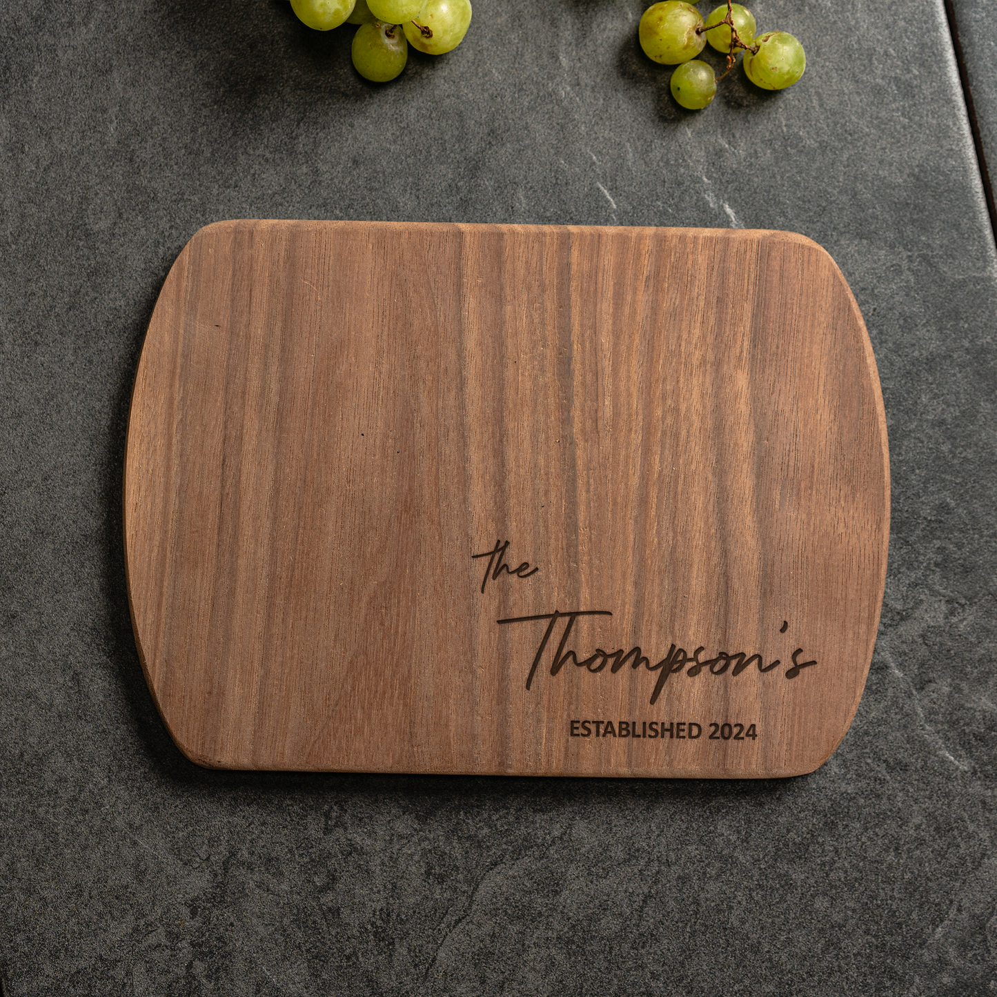 Personalized Thin Oval Cutting Boards - Family Name