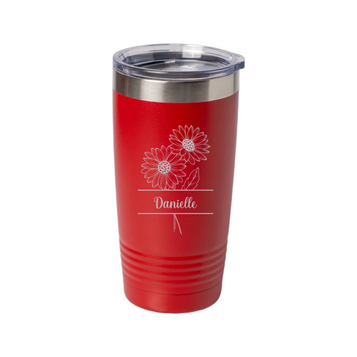 Customized Split Birth Floral 20oz Tumblers with Silver Lip