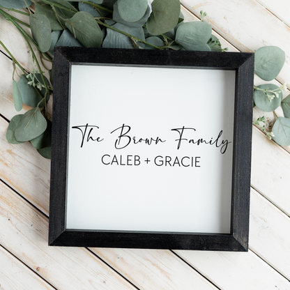 Customized Family Name + First Names Sign