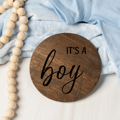 Customized Baby Announcement Wood Circles