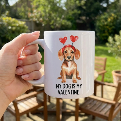 My Dog is My Valentine Customizable Coffee Mug