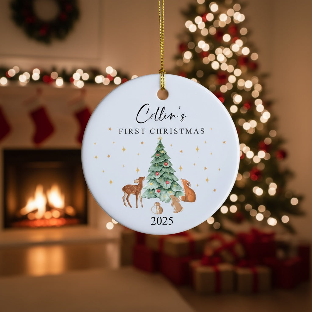 Customized Baby's First Christmas Baby Animals Ornament