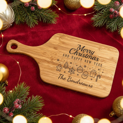 Customized Handled Serving Board Merry Christmas
