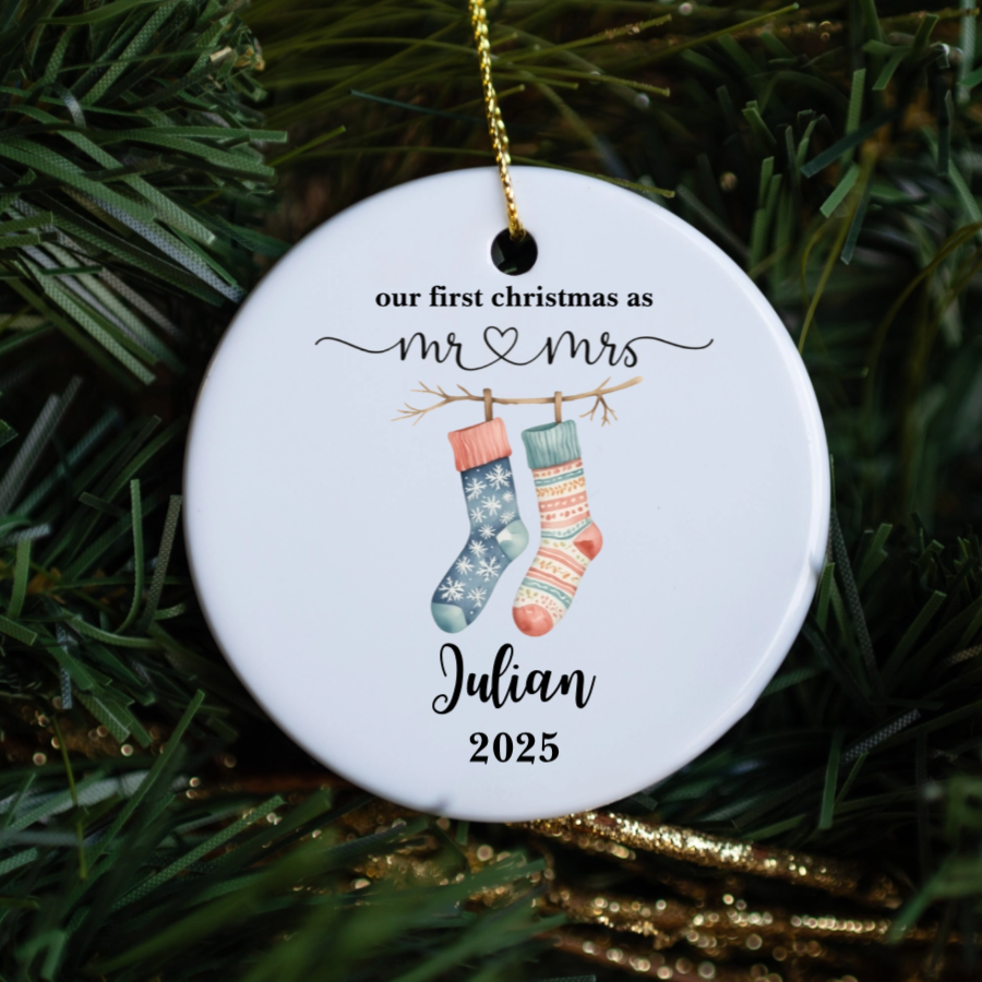 Customized Our First Christmas Stockings Ornament