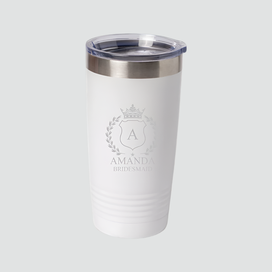 Customized 20oz Tumbler with Silver Lip - Groomsmen, Bridesmaids, Best Man