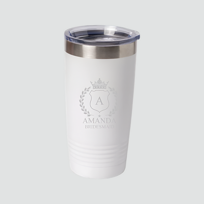 Customized 20oz Tumbler with Silver Lip - Groomsmen, Bridesmaids, Best Man