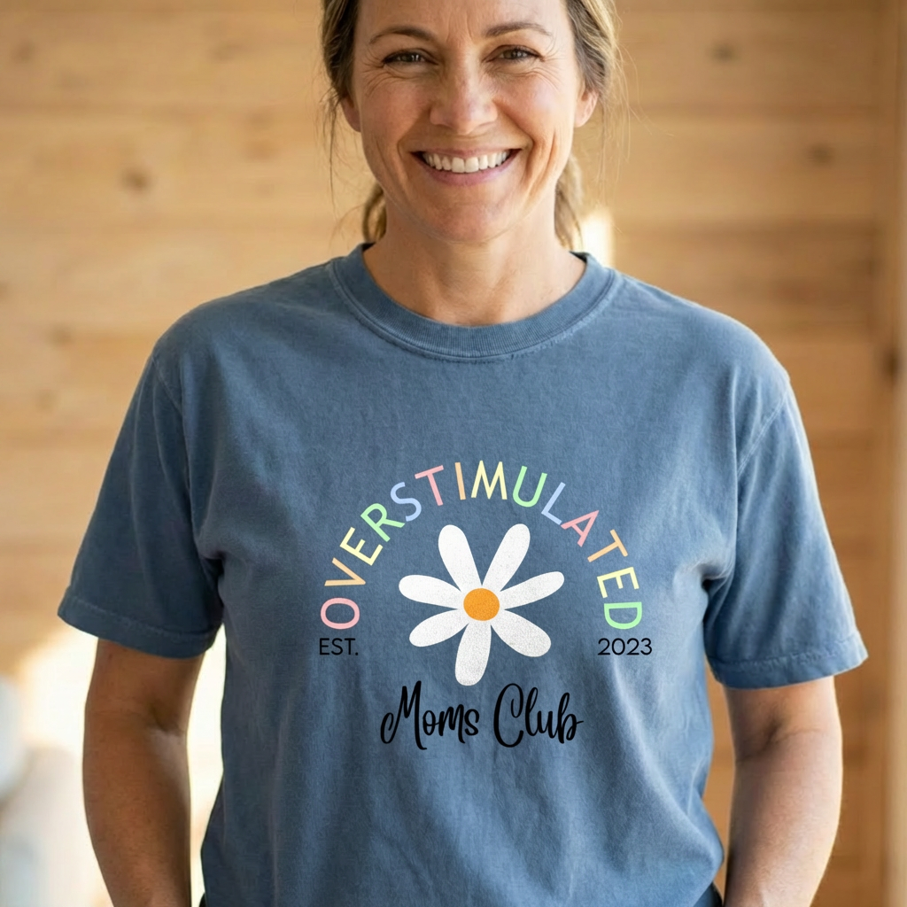 Custom Overstimulated Mom Premium Tee Shirt