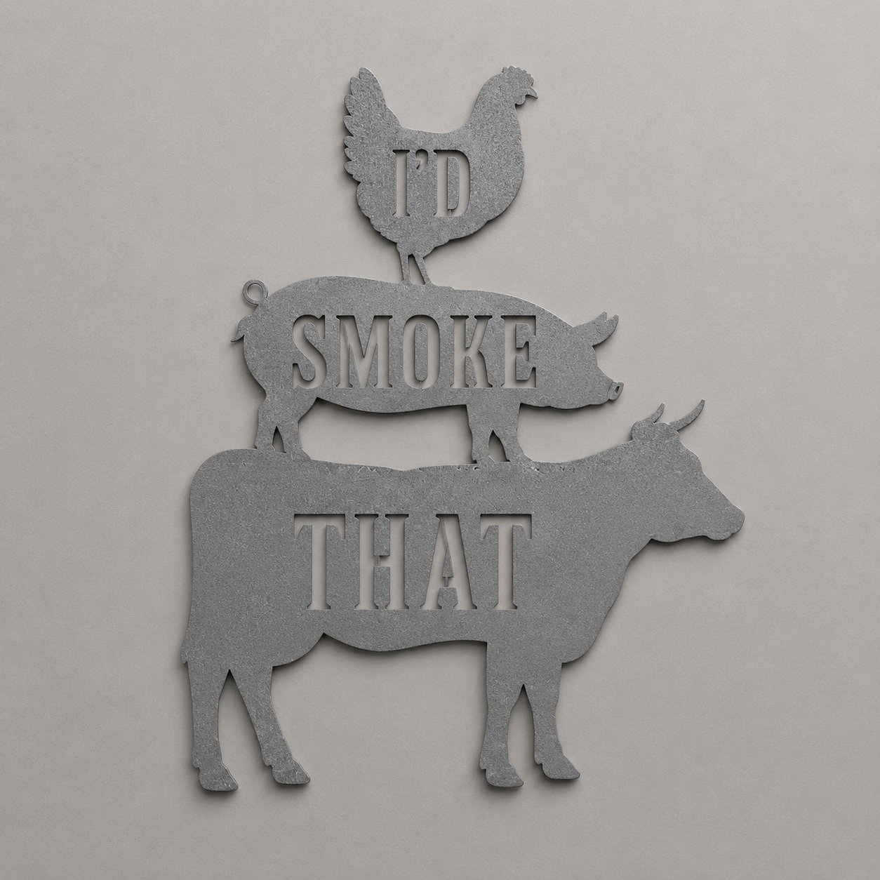 "I'd Smoke That" BBQ Metal Sign