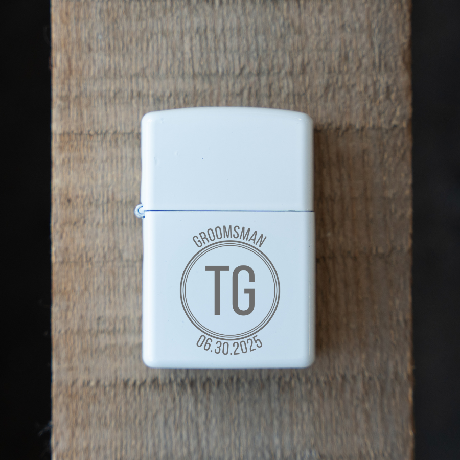 Customized Groomsman White Lighter