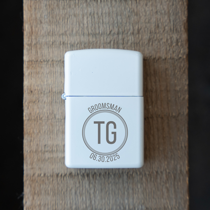 Customized Groomsman White Lighter