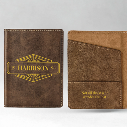 Customized Passport Cover - Black & Rustic Signature Designs