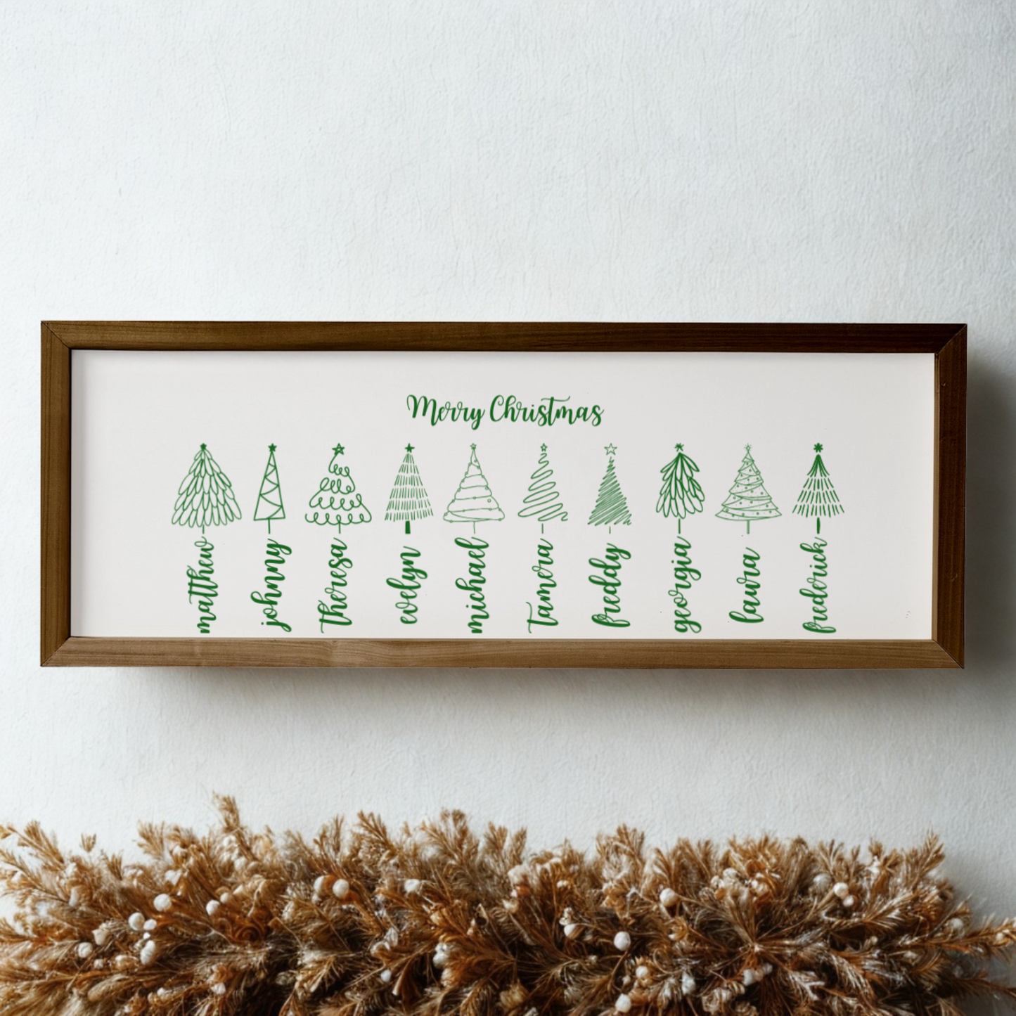 Customized Christmas Tree Family Sign