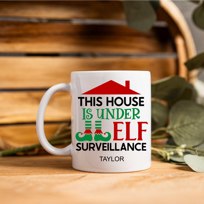 Customized Christmas Elf Mug – Custom Name Holiday Coffee Cup