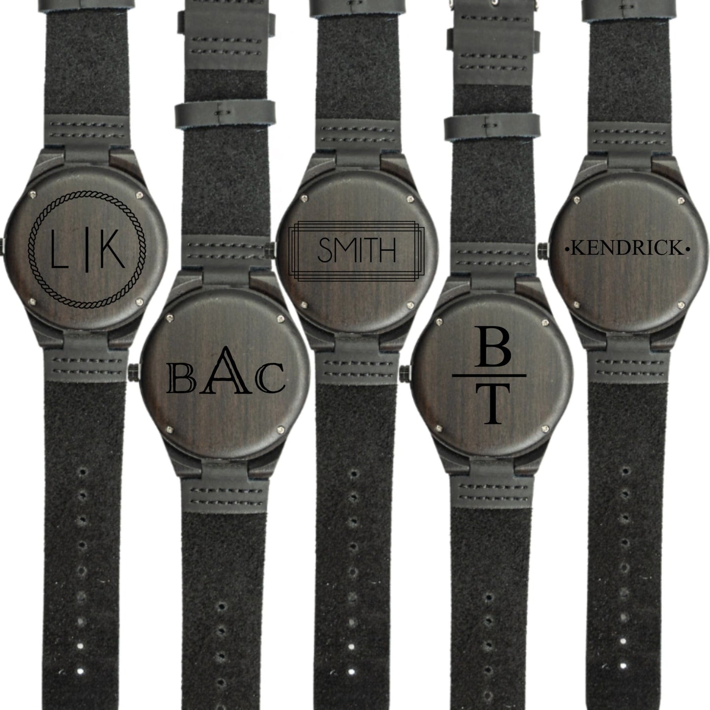 Customized Dark Brown Wooden Watch Set of 5 -Signature Designs