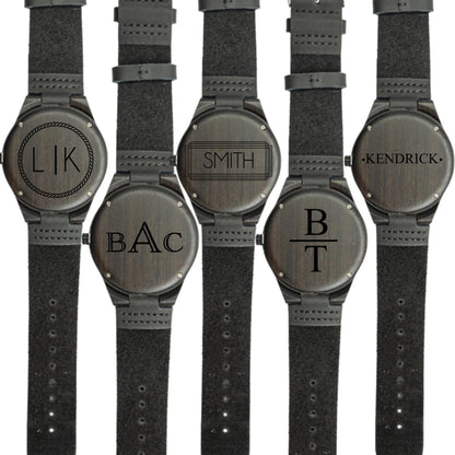 Customized Dark Brown Wooden Watch Set of 5 -Signature Designs