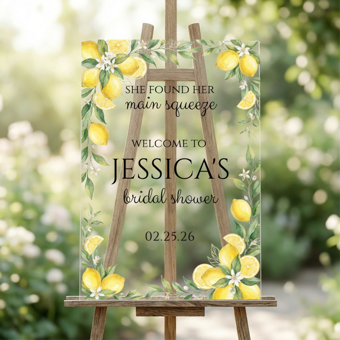 Customized Floral Bridal Shower Welcome Signs